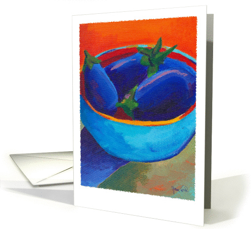 Eggplants in a Bowl painting card (1146320)