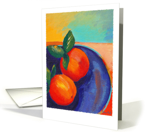 Oranges on a Plate painting card (1146324)