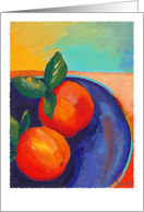 Oranges on a Plate painting card