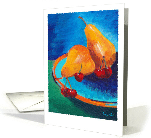 Pears on a Plate painting card (1146326)