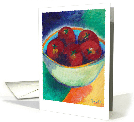 Tomatoes in a Bowl painting card (1146328)