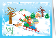 Sleigh ride in the Snow card