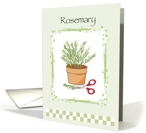 Blank Note Card, Fresh Rosemary and Garden Scissors card (1308216)