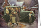 Hot Rod Christmas - Vintage Family Visit At Christmas card