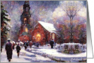 Walking To Church Christmas Card