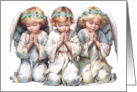 Three Angels In Prayer Christmas card