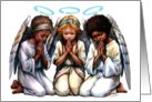 Three Angels Of Color In Prayer Christmas card