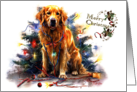 Golden Retriever Christmas Wishes in Tangled Delight card