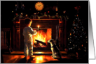 Waiting for Santa by the Fire card