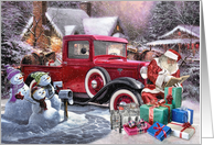 Hot Rod Christmas - Santas Vintage Truck card