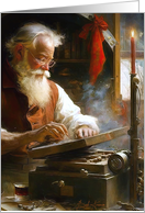 Santa’s Workshop Christmas Vintage card