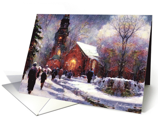 Walking To Church Christmas card (1760922)