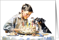Sharing A Birthday Cake With Friends Two Dogs card