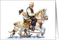 Joyful Moments with You Grandpa Grandparents Day Vintage Rocking Horse card