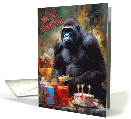 Gorilla Birthday Party And You're Invited card (1773232)