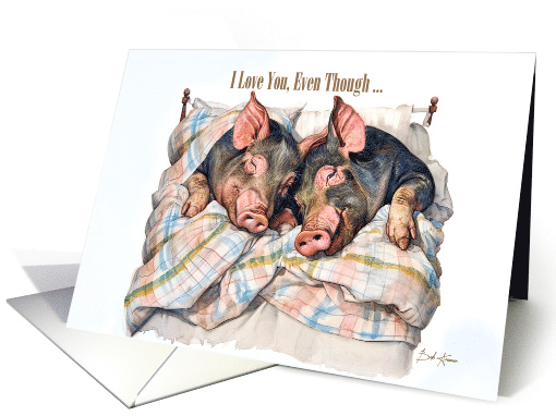 Blanket Battle: Hogging Havoc Valentine's Day card (1817702)