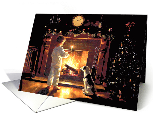 Waiting for Santa by the Fire card (1884856)