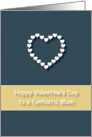 Fantastic Mom Blue Tan Heart Valentine’s Day card