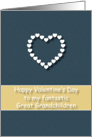Fantastic Great Grandchildren Blue Tan Heart Valentine’s Day card