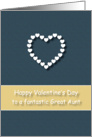 Fantastic Great Aunt Blue Tan Heart Valentine’s Day card