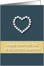 Fantastic Godparents Blue Tan Heart Valentine’s Day card