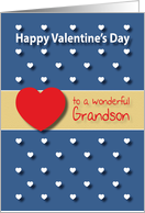 Wonderful Grandson blue hearts Valentines Day card