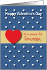 Wonderful Grandpa blue hearts Valentines Day card