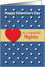 Wonderful Nephew blue hearts Valentines Day card