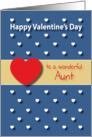 Wonderful Aunt blue hearts Valentines Day card