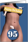95th Sexy Girl Birthday Blue and Pink Cats card