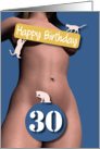 30th Sexy Girl Birthday Blue and Pink Cats card