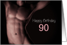 90th Sexy Boy Birthday Black and White card