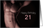 21st Sexy Boy Birthday Black and White card