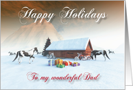 Painted Horse and Motorcycles Holidays Snowscene for Dad card