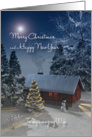 Wife Fantasy Cottage Christmas Tree Snowscene card