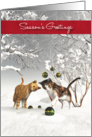 Fantasy Cats Snowscene Season’s Greetings card