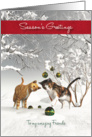 Friends Fantasy Cats Snowscene Season’s Greetings card