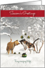 Wife Fantasy Cats Snowscene Season’s Greetings card