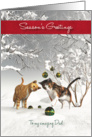 Dad Fantasy Cats Snowscene Season’s Greetings card