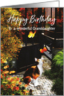 Cat loving butterflies for Granddaughter Birthday card