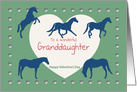 Horses Hearts Wonderful Granddaughter Valentine card