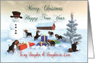 Beagles Christmas New Year Snowscene Daughter and Daughter-in-Law card