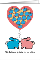 Rabbits Announcing Baby - Dutch card
