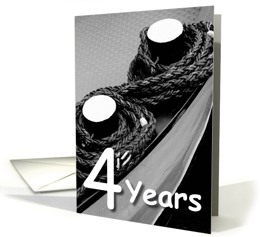 Rope on a ship - 4th Wedding Anniversary card (1119084)