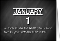 Birthday January 1st card