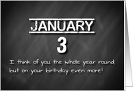 Birthday January 3rd card