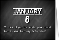 Birthday January 6th card