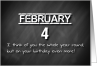 Birthday February 4th card