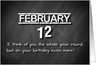 Birthday February 12th card