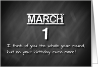 Birthday March 1st card